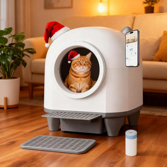 APP Controlled Cat Litter Box - 80L, Automatic Self Cleaning, No Scooping