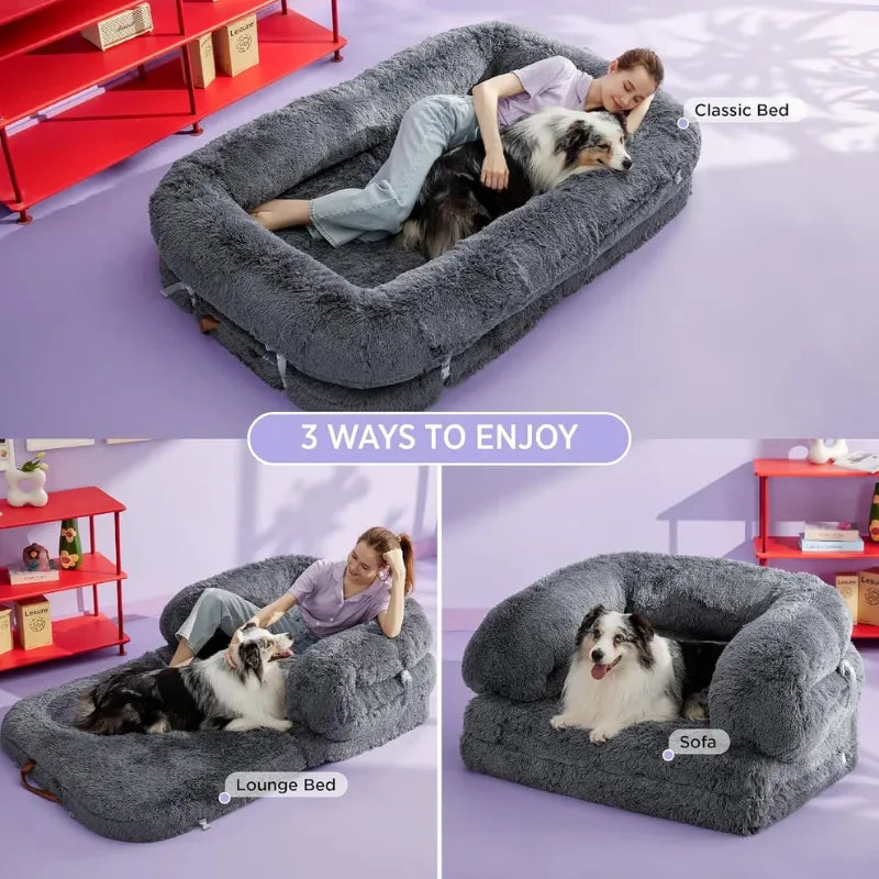 🎊Ends Today: 57% OFF+Free Gifts ! Foldable Human & Dog Bed (3 in 1 Function)