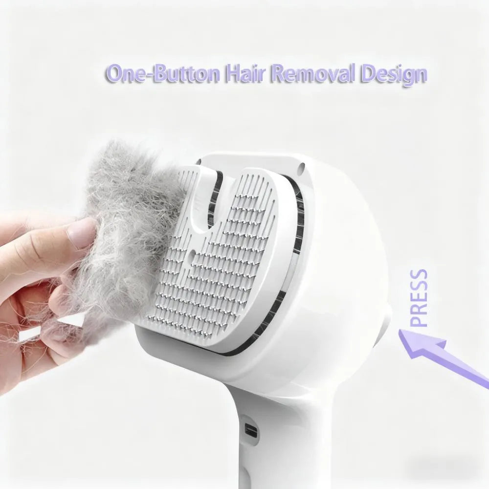 Self-Cleaning Pet Hair Remover Comb for Dog Grooming (Built-In Mist Humidifier)