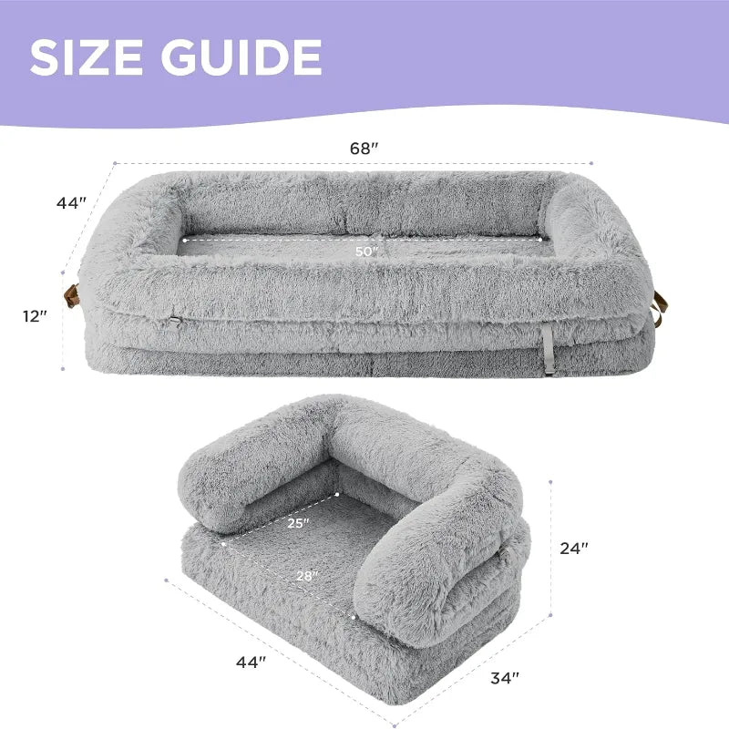 🎊Ends Today: 57% OFF+Free Gifts ! Foldable Human & Dog Bed (3 in 1 Function)