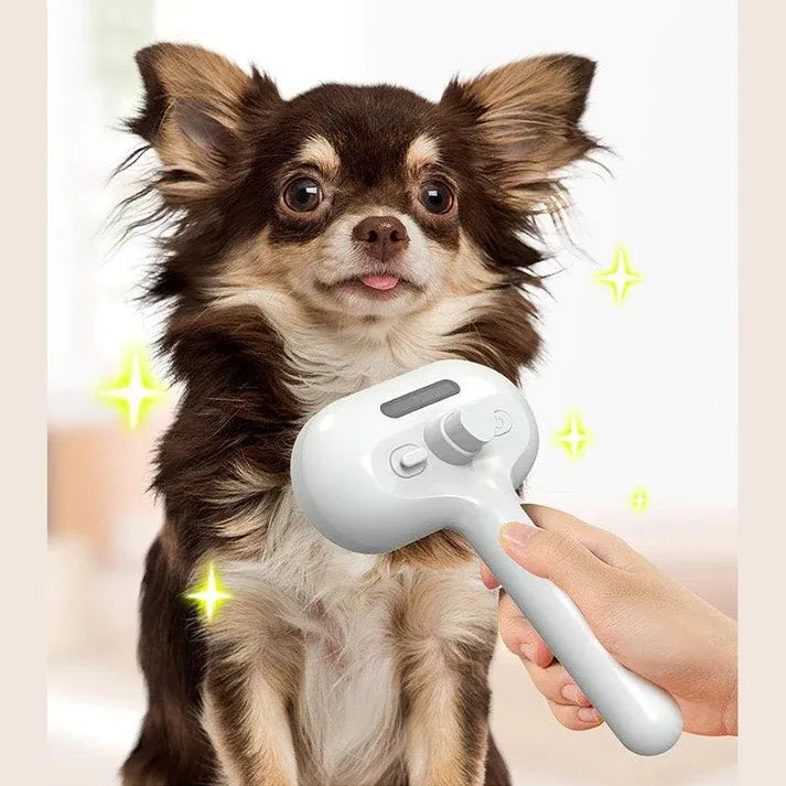 Self-Cleaning Pet Hair Remover Comb for Dog Grooming (Built-In Mist Humidifier)