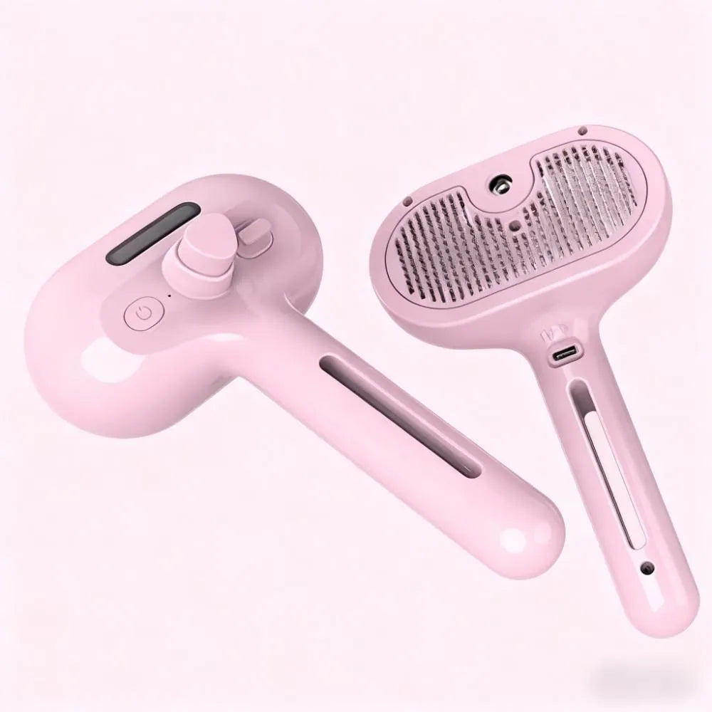 Self-Cleaning Pet Hair Remover Comb for Dog Grooming (Built-In Mist Humidifier)