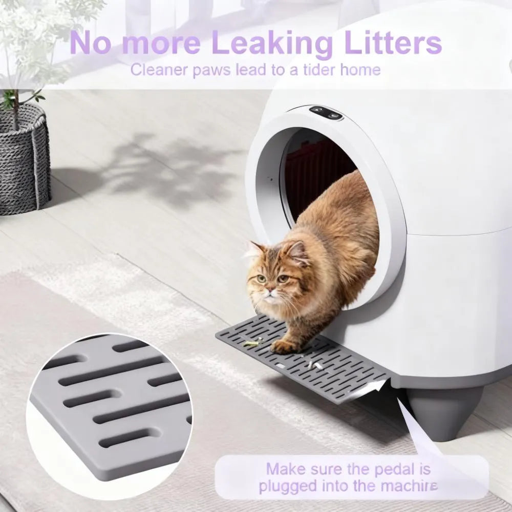 APP Controlled Cat Litter Box - 80L, Automatic Self Cleaning, No Scooping
