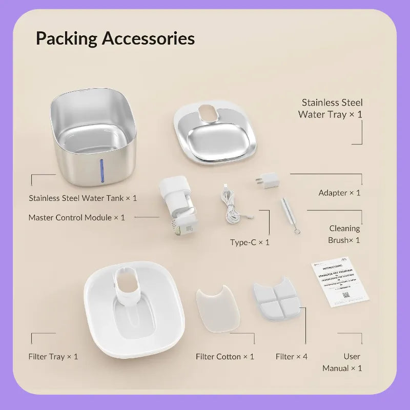 Ends Today: 59% OFF+Free Gifts !Thermostatic Auto-Fountain, 4L Cordless