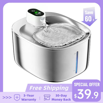 Ends Today: 59% OFF+Free Gifts !Thermostatic Auto-Fountain, 4L Cordless