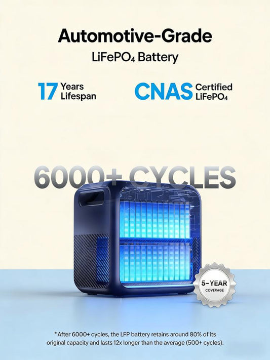 Compact 2073.6Wh Portable Power Station with Automotive-Grade LiFePO₄ Battery